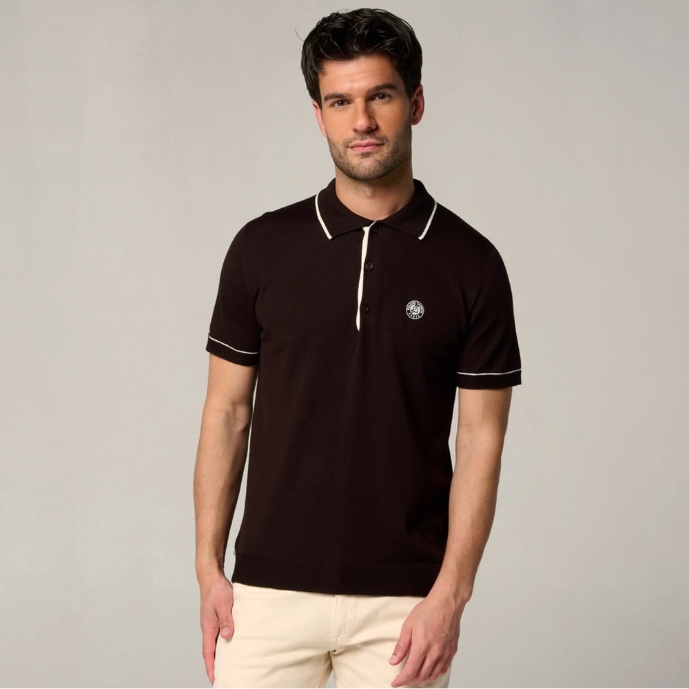 Classic Black Polo Shirt with White Trim